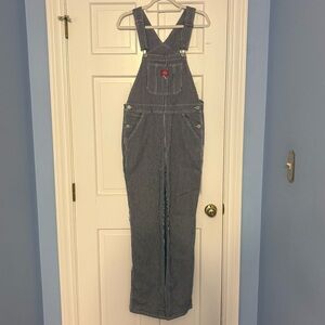 Dickies Navy and White Striped Overalls